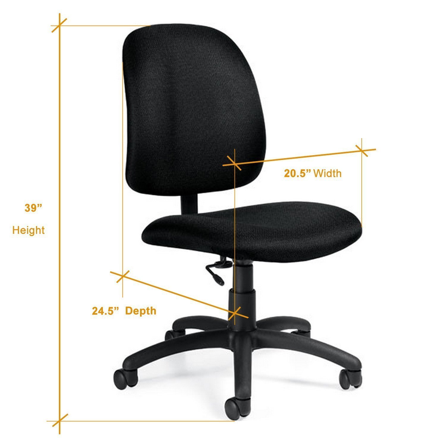Traveller Location: Computer Desk Chair - Goal Low Back Armless Office Chairs:  Kitchen & Dining